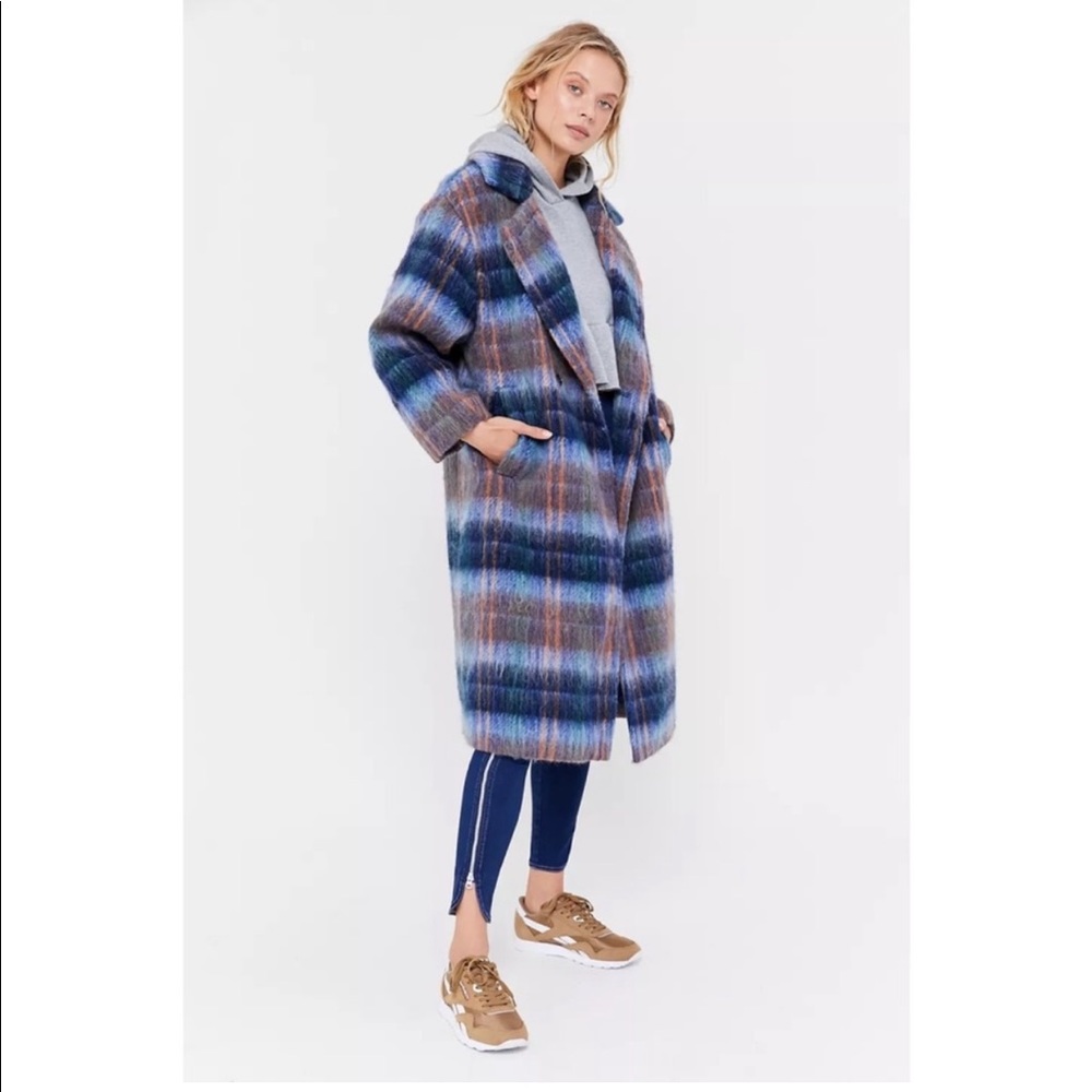 ISO Urban Outfitters UO Oversized Plaid Wool Overcoat